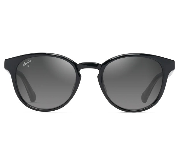 MAUI JIM Hiehie GS636-14 MJ0636S-001 Shiny Black with Trans Light Grey - Neutral Grey